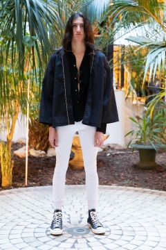 A Model wearing an outfit from the men s ready to wear collections, autumn winter 2020 2021, original creation, during the Menswear Fashion Week in Paris, from the house of Lazoschmidl