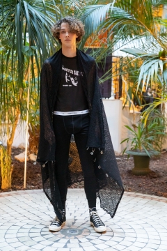 A Model wearing an outfit from the men s ready to wear collections, autumn winter 2020 2021, original creation, during the Menswear Fashion Week in Paris, from the house of Lazoschmidl