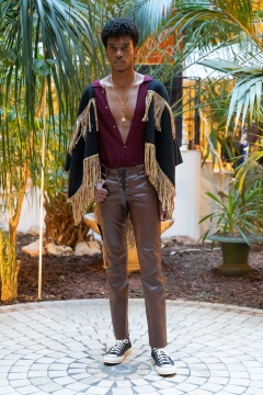 A Model wearing an outfit from the men s ready to wear collections, autumn winter 2020 2021, original creation, during the Menswear Fashion Week in Paris, from the house of Lazoschmidl