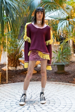 A Model wearing an outfit from the men s ready to wear collections, autumn winter 2020 2021, original creation, during the Menswear Fashion Week in Paris, from the house of Lazoschmidl