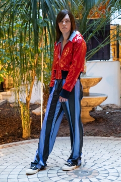 A Model wearing an outfit from the men s ready to wear collections, autumn winter 2020 2021, original creation, during the Menswear Fashion Week in Paris, from the house of Lazoschmidl