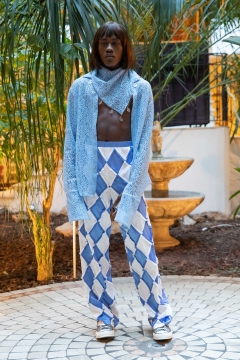 A Model wearing an outfit from the men s ready to wear collections, autumn winter 2020 2021, original creation, during the Menswear Fashion Week in Paris, from the house of Lazoschmidl