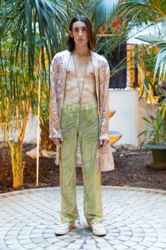 A Model wearing an outfit from the men s ready to wear collections, autumn winter 2020 2021, original creation, during the Menswear Fashion Week in Paris, from the house of Lazoschmidl