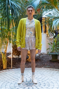 A Model wearing an outfit from the men s ready to wear collections, autumn winter 2020 2021, original creation, during the Menswear Fashion Week in Paris, from the house of Lazoschmidl