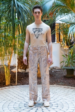 A Model wearing an outfit from the men s ready to wear collections, autumn winter 2020 2021, original creation, during the Menswear Fashion Week in Paris, from the house of Lazoschmidl