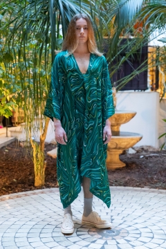 A Model wearing an outfit from the men s ready to wear collections, autumn winter 2020 2021, original creation, during the Menswear Fashion Week in Paris, from the house of Lazoschmidl