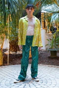 A Model wearing an outfit from the men s ready to wear collections, autumn winter 2020 2021, original creation, during the Menswear Fashion Week in Paris, from the house of Lazoschmidl