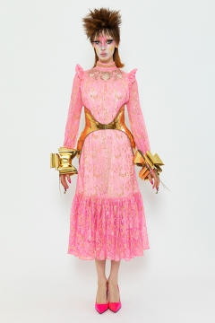 Model wears an outfit , as part of the women ready-to-wear summer 2020, women fashion week, Paris, Fra, from the house of Manish Arora Model wears an outfit , as part of the women ready-to-wear summer 2020, women fashion week, Paris, Fra, from the house of Manish Arora