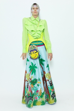 Model wears an outfit , as part of the women ready-to-wear summer 2020, women fashion week, Paris, Fra, from the house of Manish Arora Model wears an outfit , as part of the women ready-to-wear summer 2020, women fashion week, Paris, Fra, from the house of Manish Arora