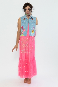 Model wears an outfit , as part of the women ready-to-wear summer 2020, women fashion week, Paris, Fra, from the house of Manish Arora Model wears an outfit , as part of the women ready-to-wear summer 2020, women fashion week, Paris, Fra, from the house of Manish Arora