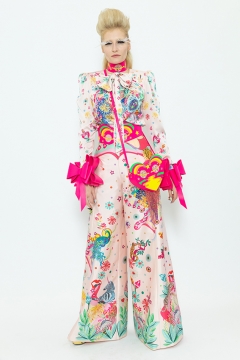 Model wears an outfit , as part of the women ready-to-wear summer 2020, women fashion week, Paris, Fra, from the house of Manish Arora Model wears an outfit , as part of the women ready-to-wear summer 2020, women fashion week, Paris, Fra, from the house of Manish Arora