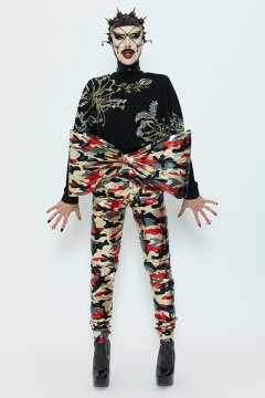 Model wears an outfit , as part of the women ready-to-wear summer 2020, women fashion week, Paris, Fra, from the house of Manish Arora Model wears an outfit , as part of the women ready-to-wear summer 2020, women fashion week, Paris, Fra, from the house of Manish Arora