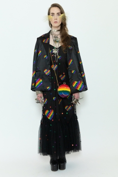 Model wears an outfit , as part of the women ready-to-wear summer 2020, women fashion week, Paris, Fra, from the house of Manish Arora Model wears an outfit , as part of the women ready-to-wear summer 2020, women fashion week, Paris, Fra, from the house of Manish Arora