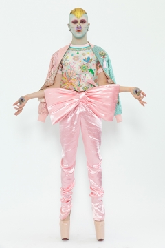 Model wears an outfit , as part of the women ready-to-wear summer 2020, women fashion week, Paris, Fra, from the house of Manish Arora Model wears an outfit , as part of the women ready-to-wear summer 2020, women fashion week, Paris, Fra, from the house of Manish Arora