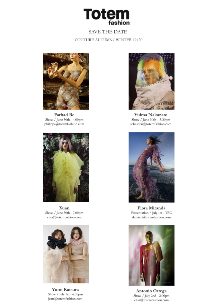 SAVE THE DATE - COUTURE 1 FW19-totem_fashion_agency_paris