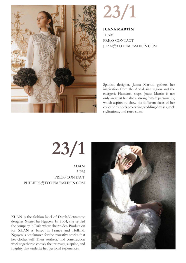 Couture Spring/Summer 2020 Schedule